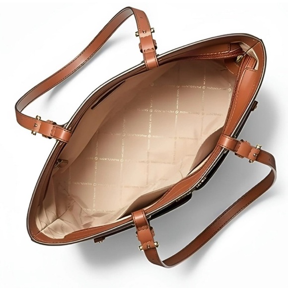 Michael Kors Double Pocket Tote Shoulder Bag And Wallet Set Brown - Picture 6 of 13